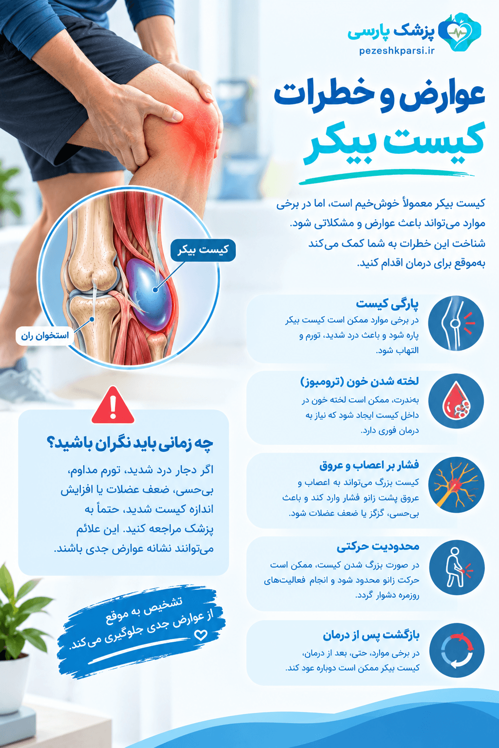 عوارض و خطرات کیست بیکر