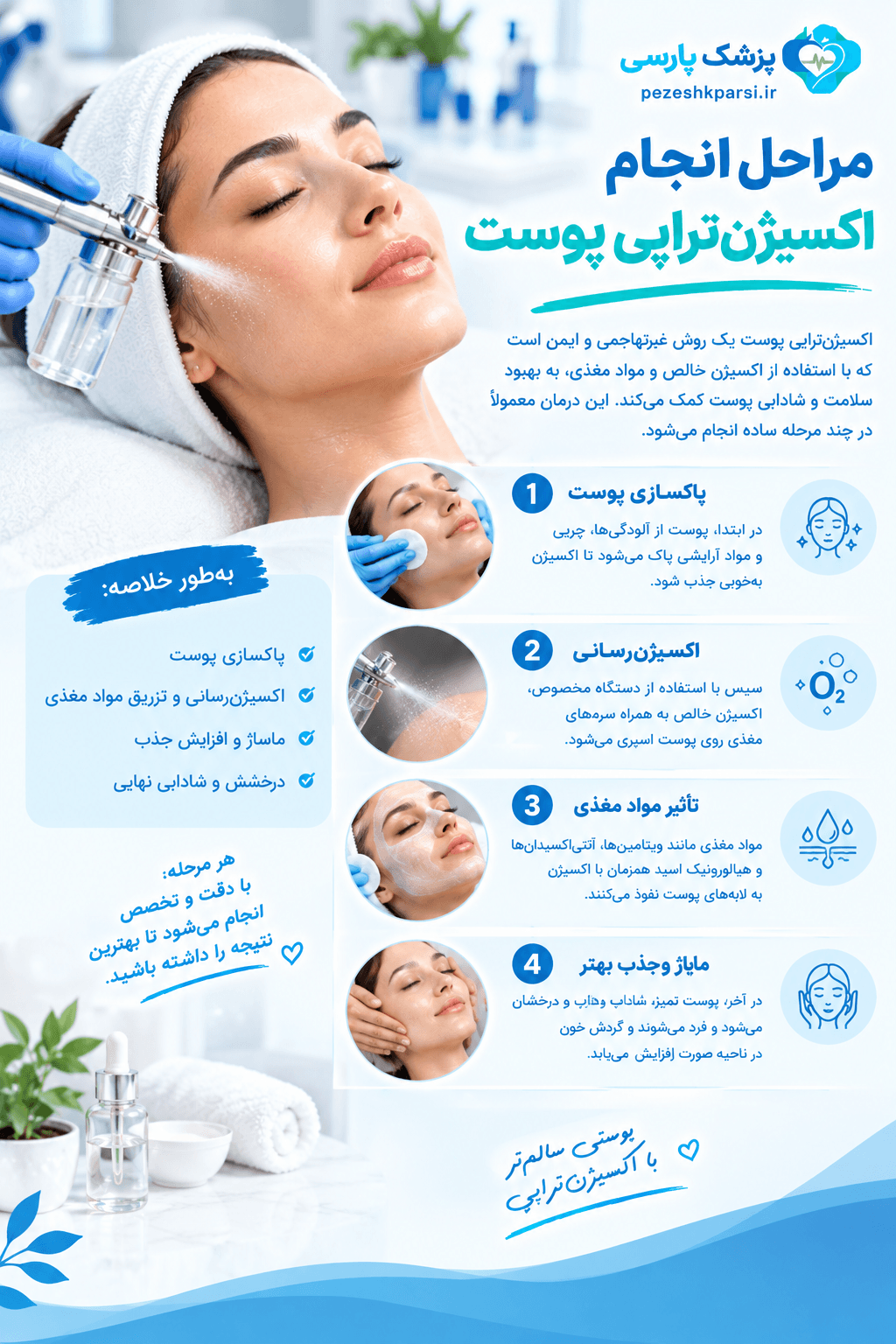 مراحل انجام اکسیژنتراپی پوست
